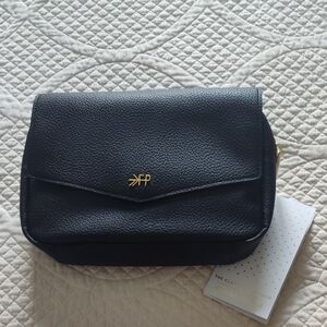 Black Vegan Leather Waist Diaper Bag